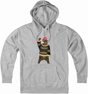 Chowdaheadz Boston Holiday Sweater Bear Hoodie – Unisex Pullover Sweatshirt Soft Cotton Blend