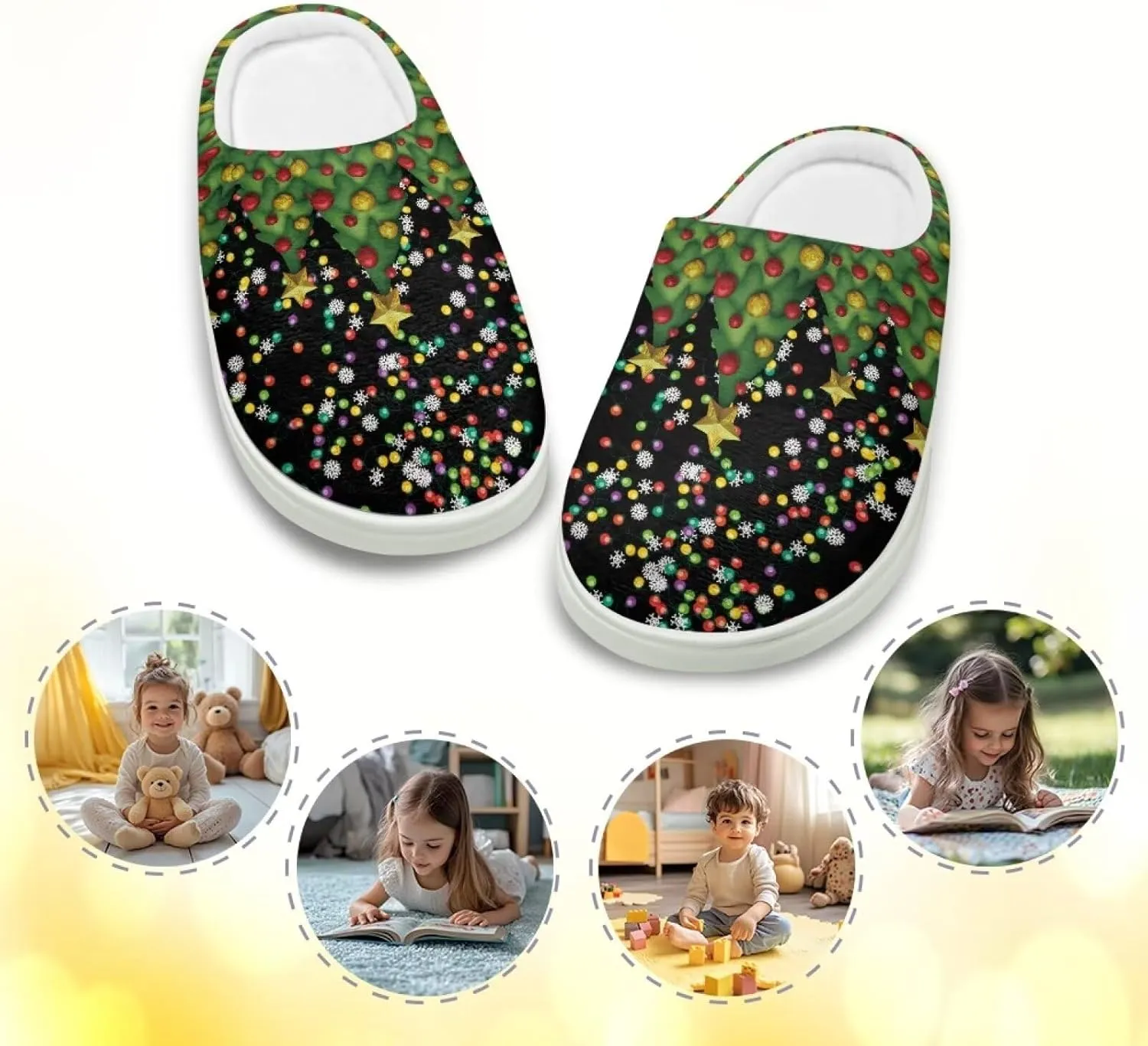 Christmas Slippers for Family Christmas Slippers Matching Sets Reindeer Christmas House Santa Claus Slippers Funny Christmas Slippers