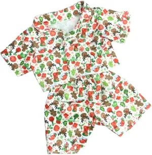 Christmas Themed Sleepwear Set for 14-18 Inch Plush Animals Cozy Red and Green Nightclothes for Stuffed Bears, Bunnies, and Dolls Holiday Loungewear Costume for Kids Soft Pajama Outfit Gift