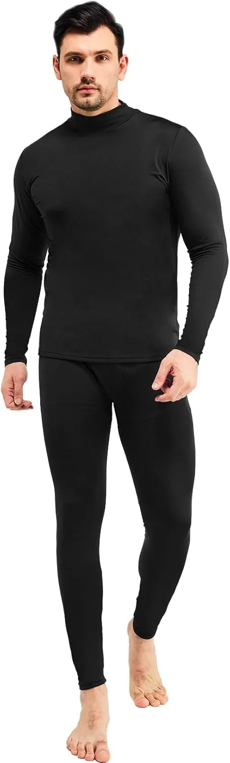 CL convallaria Long Johns Thermal Underwear for Men Soft Fleece Lined Base Layer Cold Weather Top Bottom Gift Set
