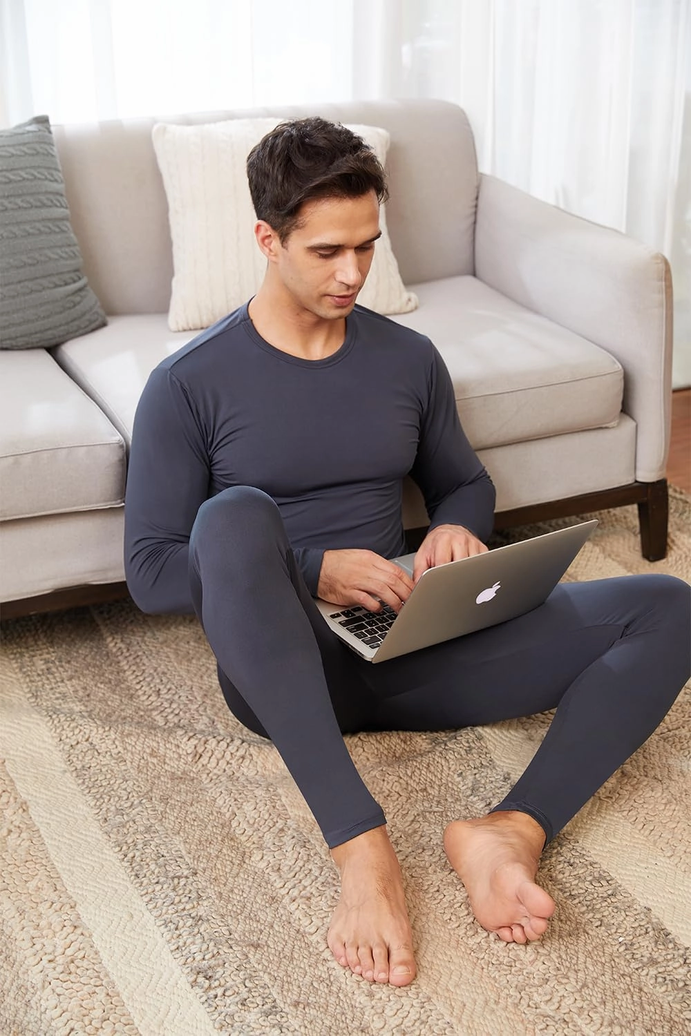 CL convallaria Long Johns Thermal Underwear for Men Soft Fleece Lined Base Layer Cold Weather Top Bottom Gift Set