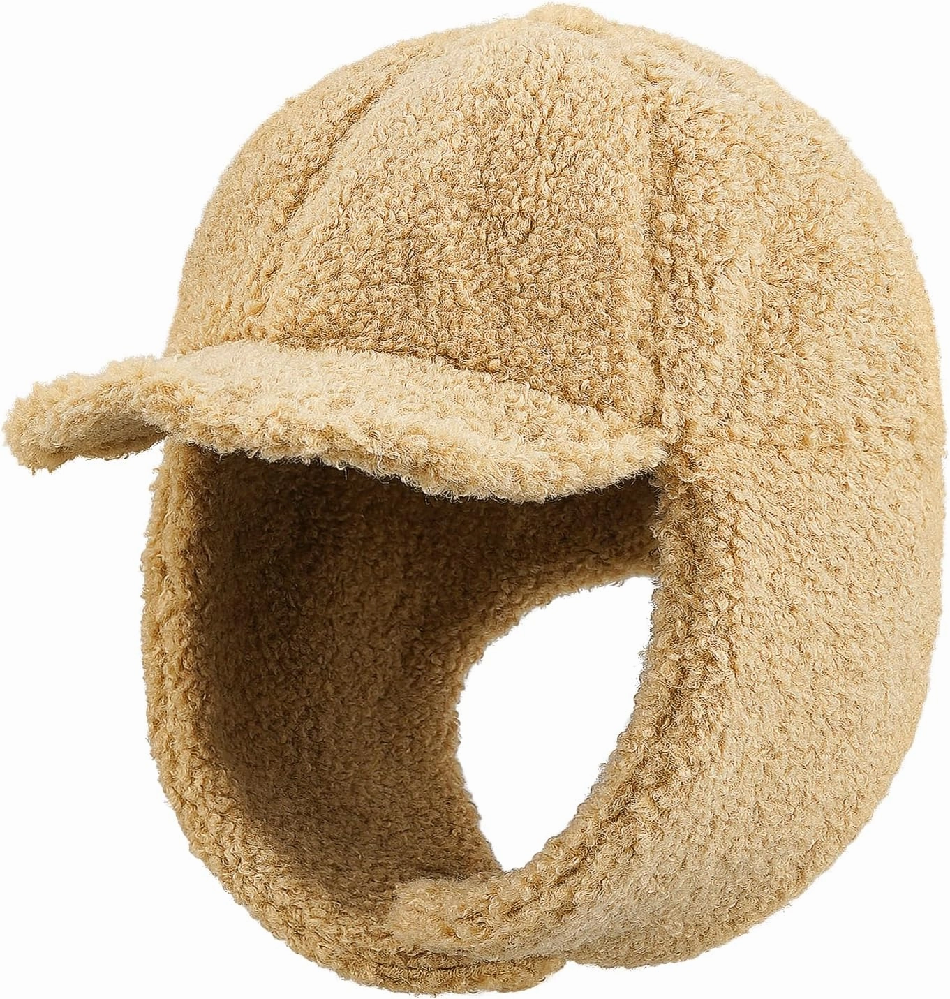 Clakllie Unisex Winter Trapper Hat Trooper Hat with Visor Snow Eskimo Hat Warm Russian Hat Ski Hat Earflaps Baseball Cap