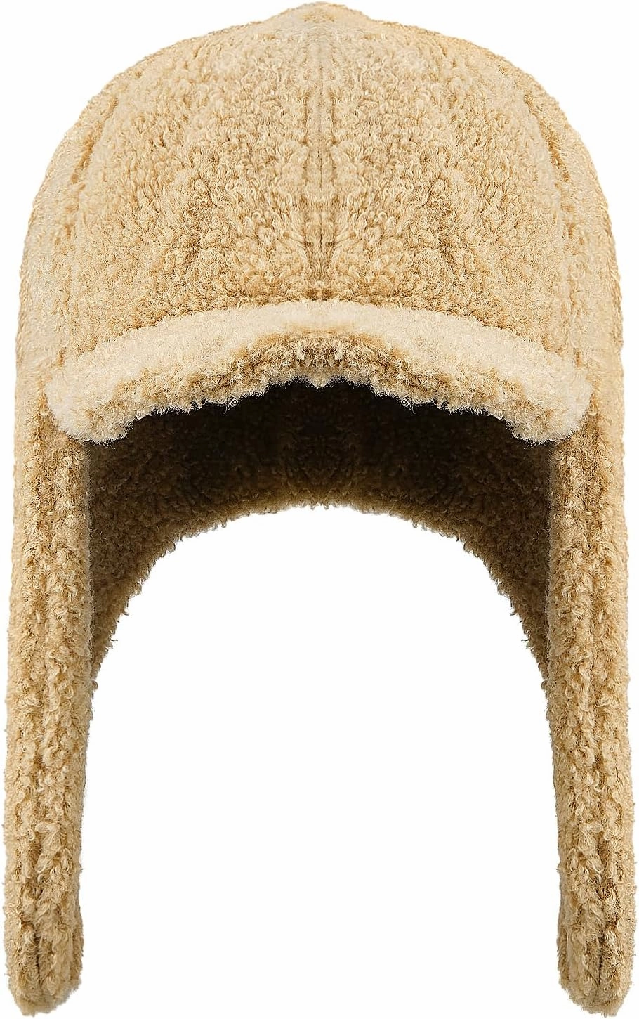 Clakllie Unisex Winter Trapper Hat Trooper Hat with Visor Snow Eskimo Hat Warm Russian Hat Ski Hat Earflaps Baseball Cap
