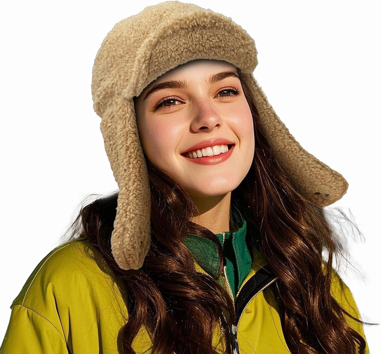 Clakllie Unisex Winter Trapper Hat Trooper Hat with Visor Snow Eskimo Hat Warm Russian Hat Ski Hat Earflaps Baseball Cap