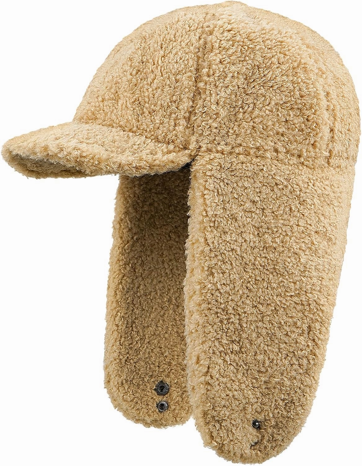 Clakllie Unisex Winter Trapper Hat Trooper Hat with Visor Snow Eskimo Hat Warm Russian Hat Ski Hat Earflaps Baseball Cap