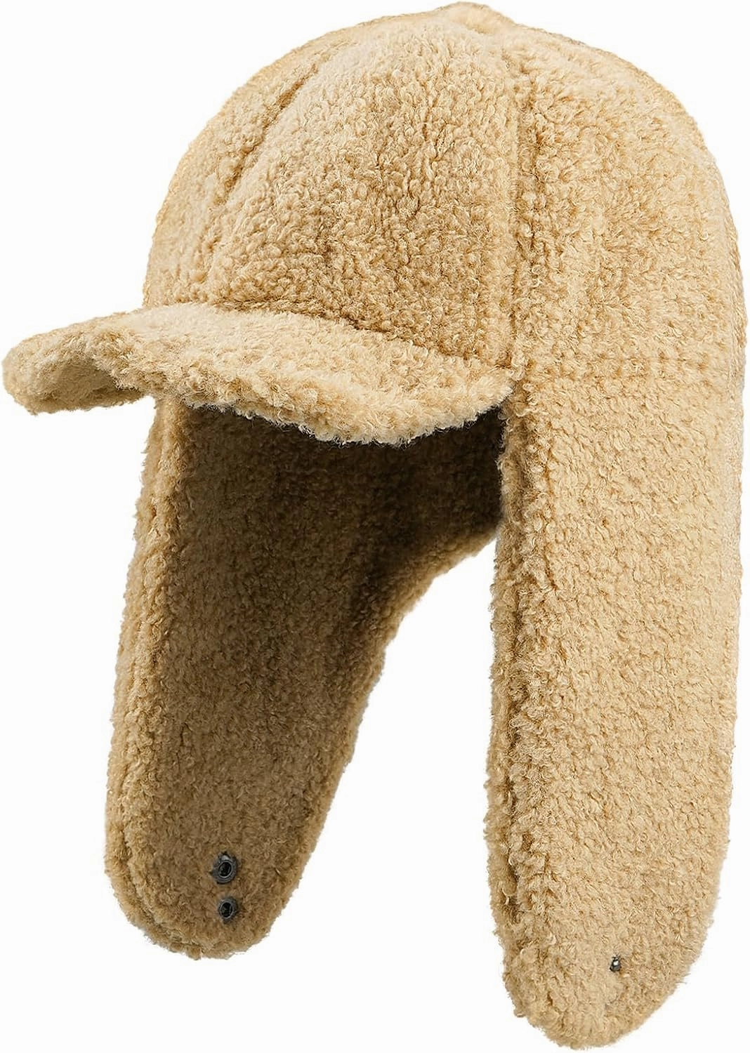 Clakllie Unisex Winter Trapper Hat Trooper Hat with Visor Snow Eskimo Hat Warm Russian Hat Ski Hat Earflaps Baseball Cap