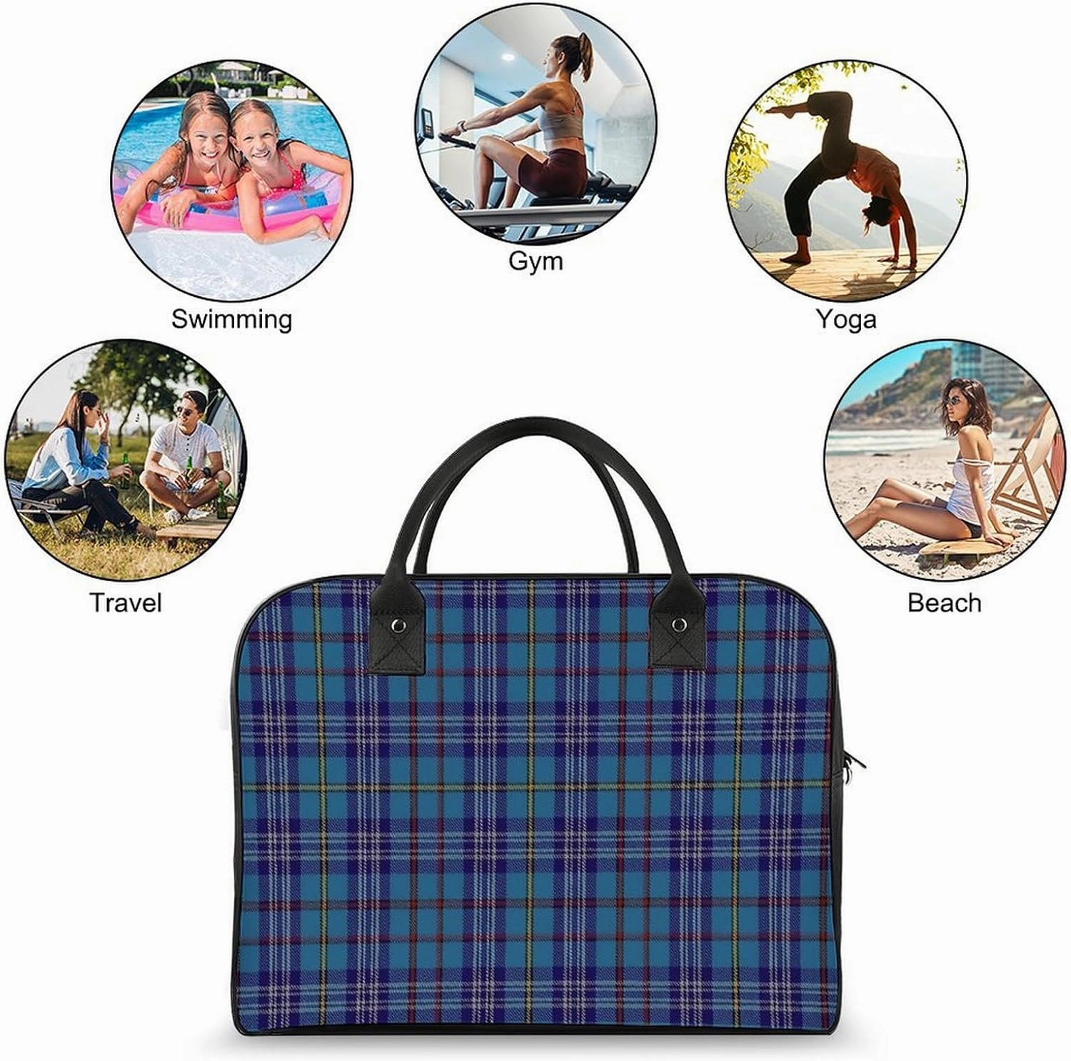 Clan Rutherford Tartan Fashionable Large Capacity Travel Handbag Unisex