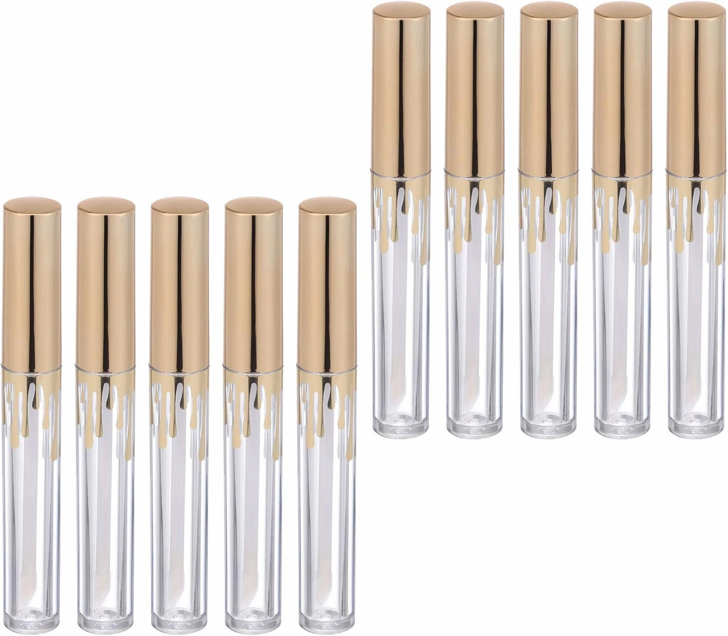 Clear Lip Gloss 10pcs Mini Empty Lip Gloss Tube Refillable Lip Balm Bottle Lip Oil Bottle Lipstick Tube Travel Cosmetic Bottle for Women Girls Ladies (Style 2) Clear Lipgloss ( Color : As Shown , Size