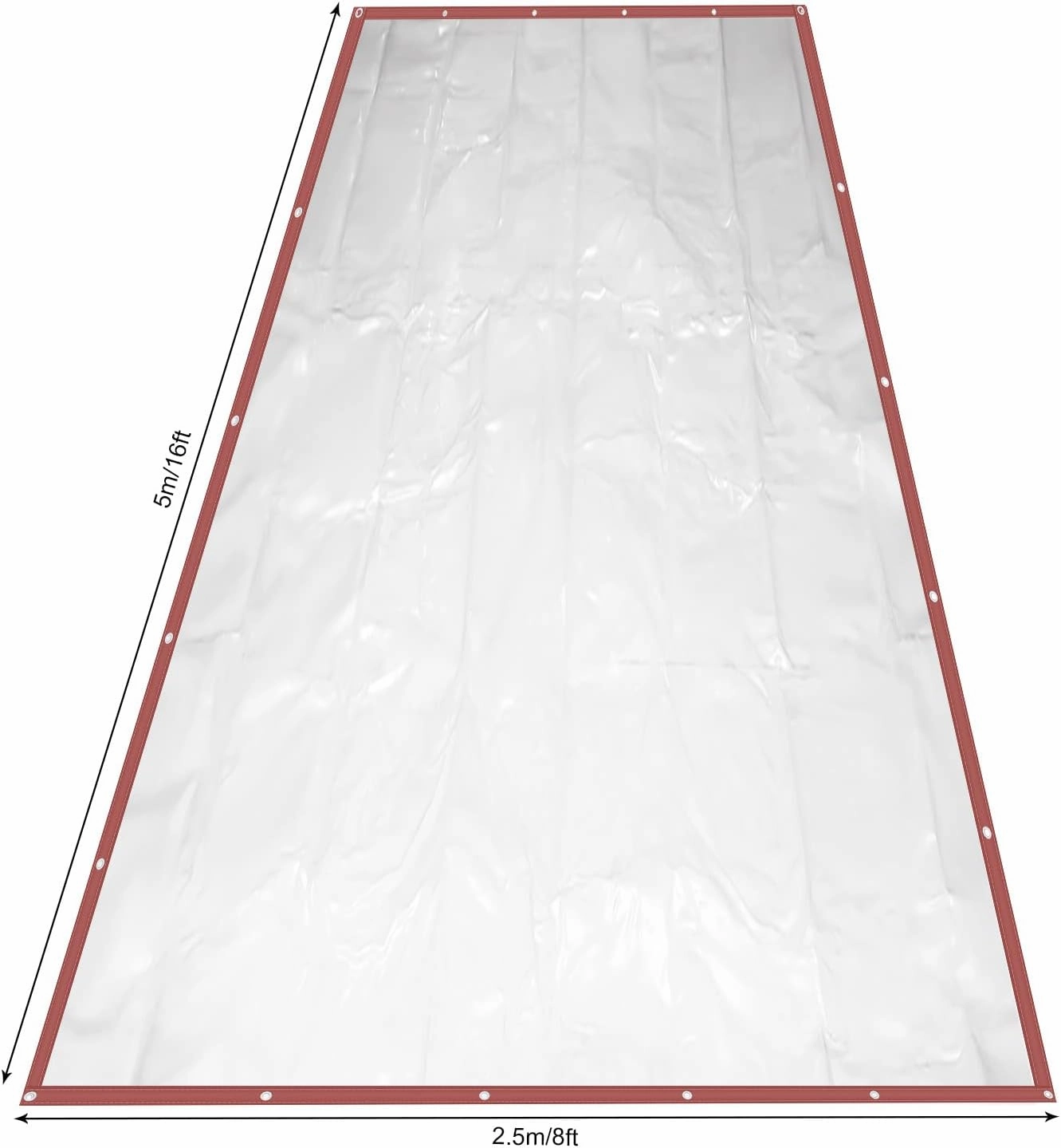 Clear Waterproof Tarps Garden Rainproof Covering, PVC Vinyl Transparent Tarpaulin Commercial Heavy Duty Clear Insulation Curtain for Covering Porches Canopy Patios Agriculture Plant Camping (8*16FT)