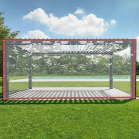 Clear Waterproof Tarps Garden Rainproof Covering, PVC Vinyl Transparent Tarpaulin Commercial Heavy Duty Clear Insulation Curtain for Covering Porches Canopy Patios Agriculture Plant Camping (8*16FT)