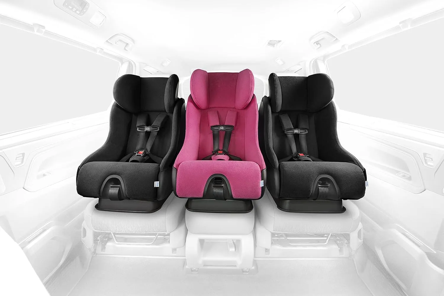 Clek Fllo Convertible Car Seat - Compact Design for 3-Across Seating, Extended Rear-Facing with Anti-Rebound Bar (Marshmallow)