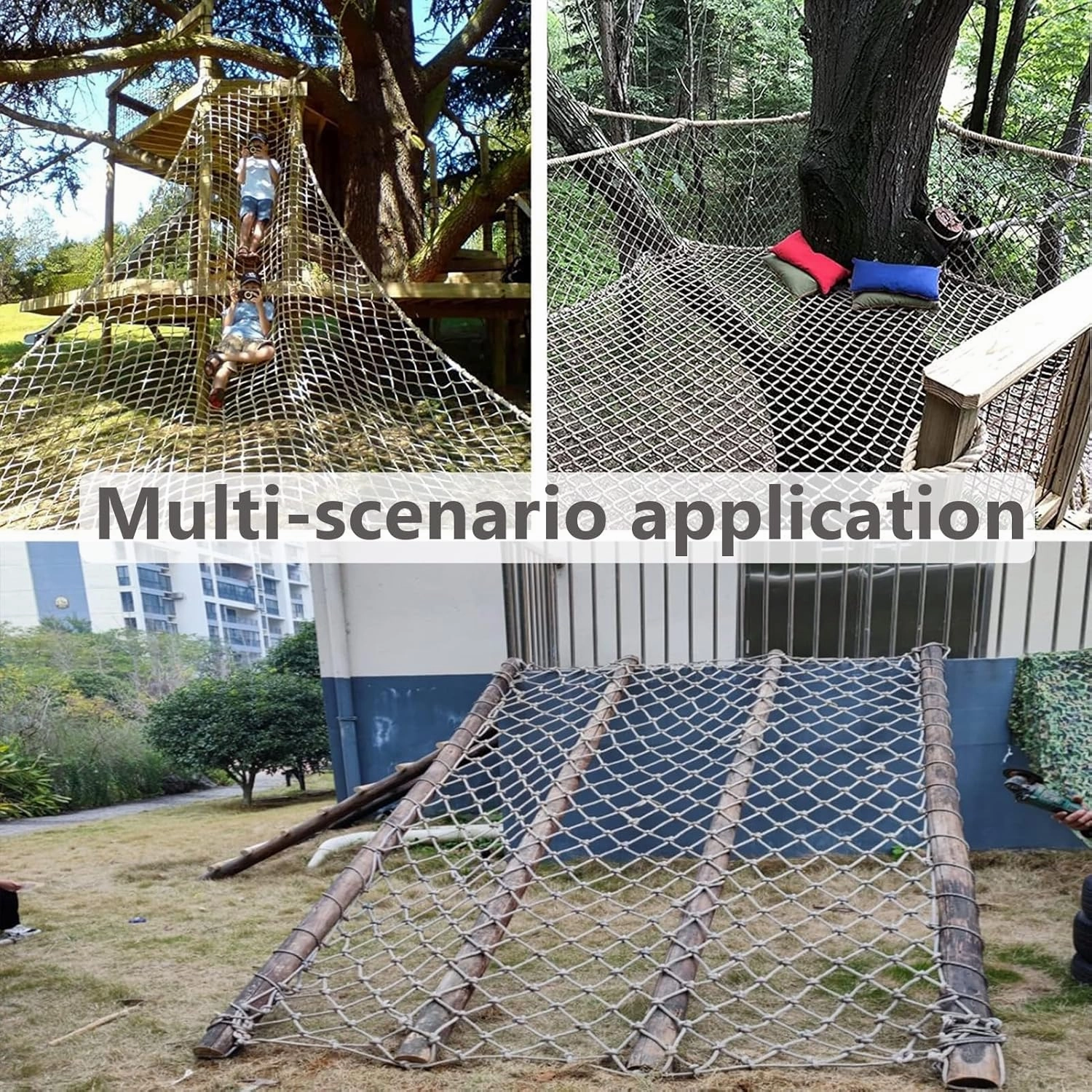 Climbing Frame Net for Kids Playing,Pet,Plant Support,Polyamide Playground Safety Net,Indoor and Outdoor Climbing Cargo Net Rope Ladder,Sturdy and Durable,5 * 9m
