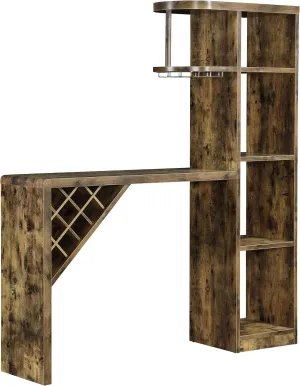 Coaster Home Furnishings - Belvedere - Wood - 5-Shelf Wine Storage Cabinet with Bottle Rack and Stemware Rack - Dining Room & Home Bar - Rustic Nutmeg -182127