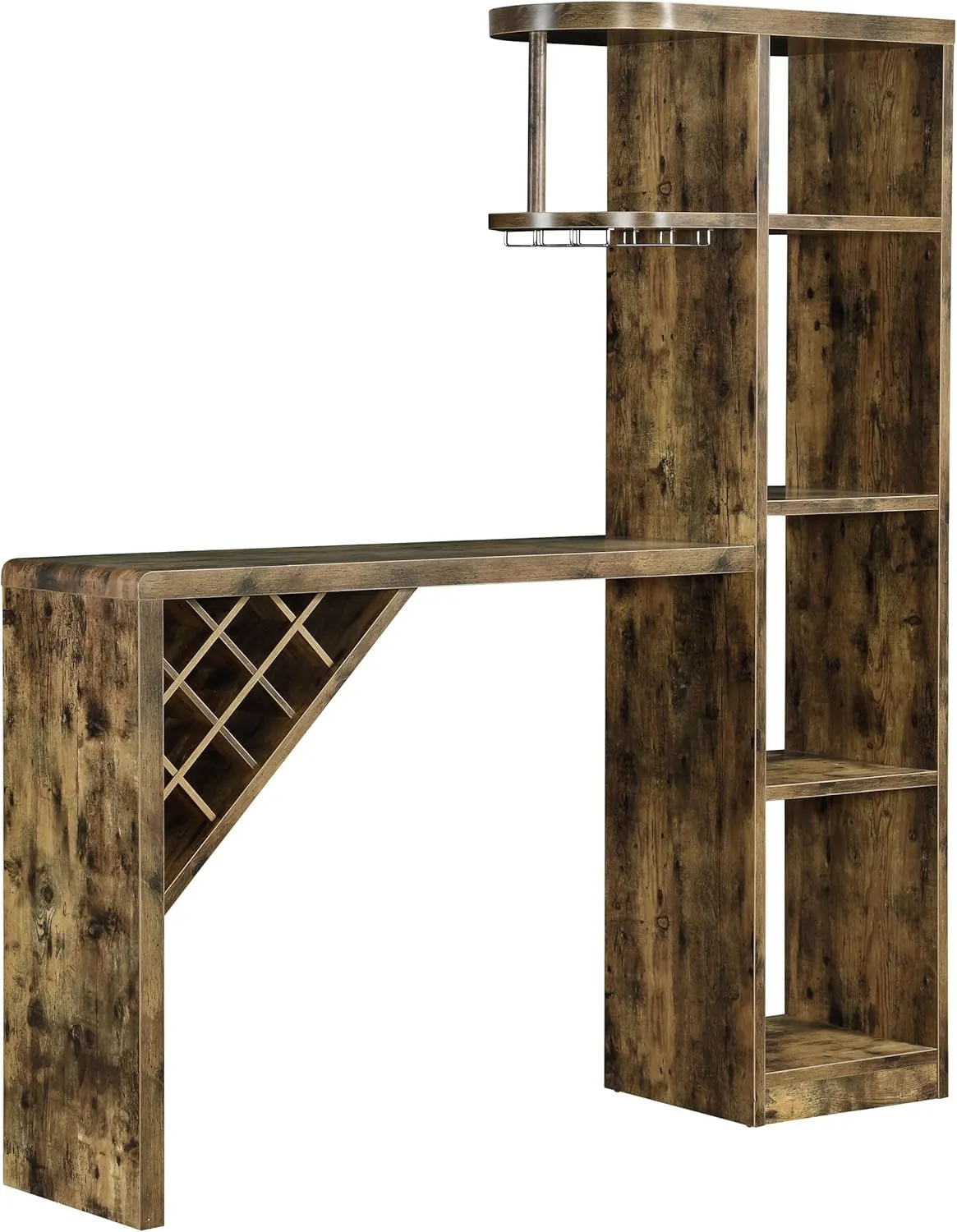 Coaster Home Furnishings - Belvedere - Wood - 5-Shelf Wine Storage Cabinet with Bottle Rack and Stemware Rack - Dining Room & Home Bar - Rustic Nutmeg -182127