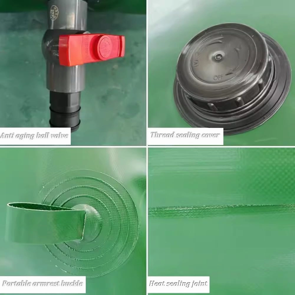 Collapsible Water Bladder Tanks, Large-Capacity Water Storage Container Portable Emergency Water Storage Tank for Drought Resistance Fire Protection Agricultural Irrigation(Size:400L/1x0.8x0.5m)