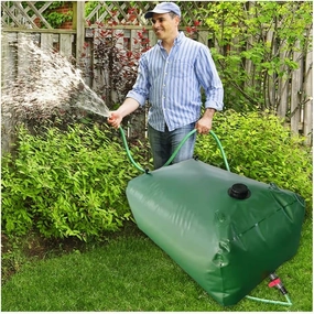 Collapsible Water Bladder Tanks, Large-Capacity Water Storage Container Portable Emergency Water Storage Tank for Drought Resistance Fire Protection Agricultural Irrigation(Size:400L/1x0.8x0.5m)