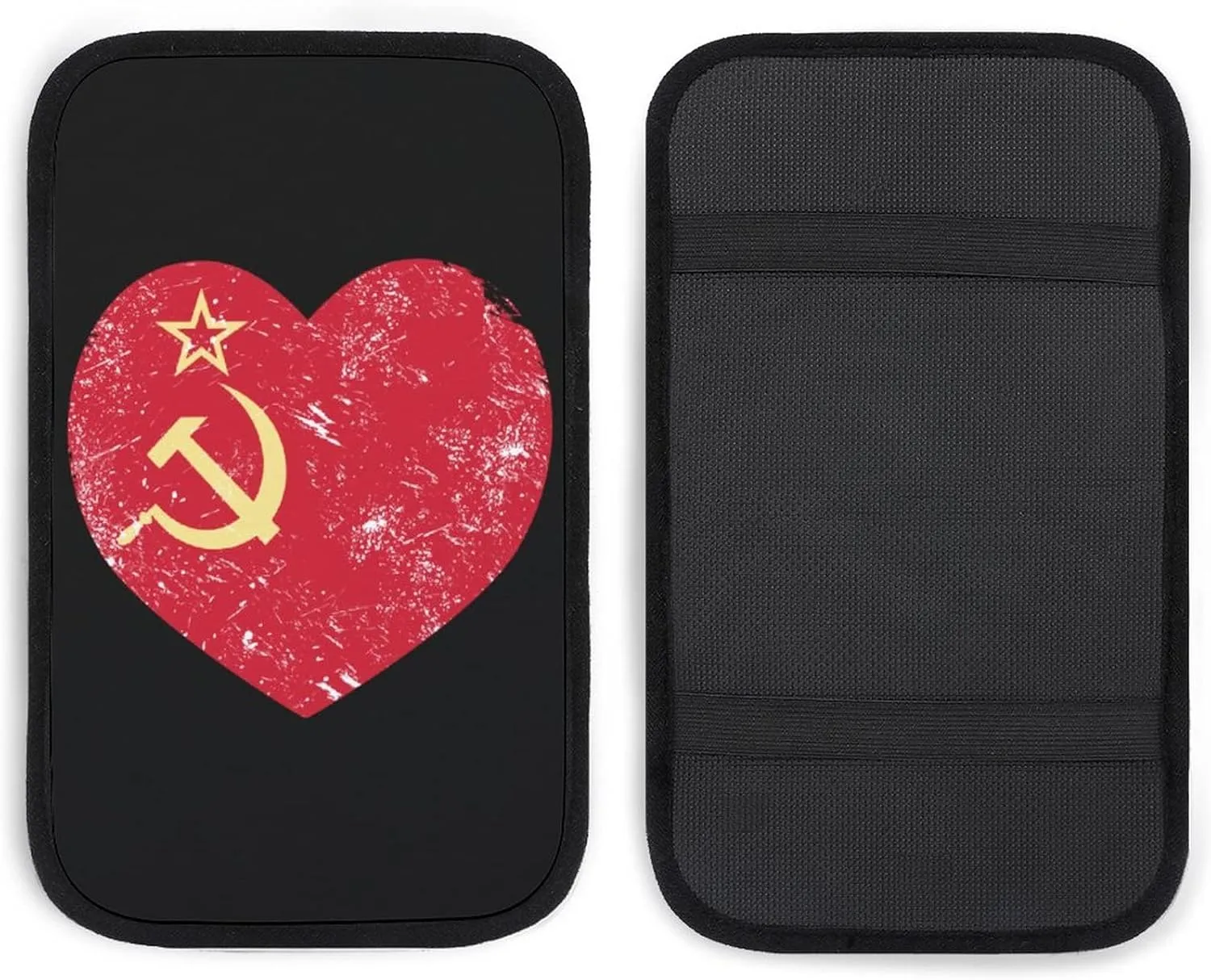 Communism Soviet Union Retro Flag Universal Auto Center Console Armrest Cover Durable Car Handrail Box Cushion Lid Protector