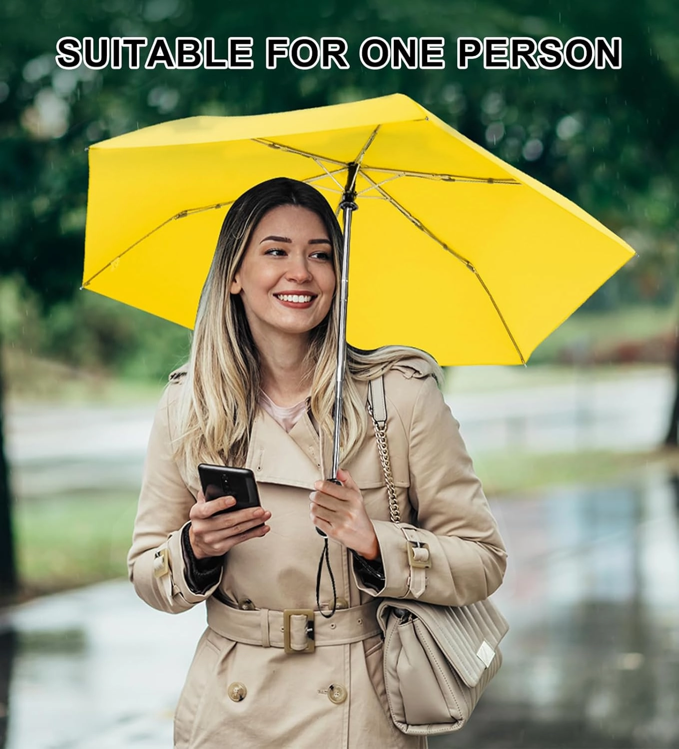 Compact Umbrella Automatic - Folding Travel Umbrella, Micro & Mini Design for Women's Purse or Pocket, Auto Open Close