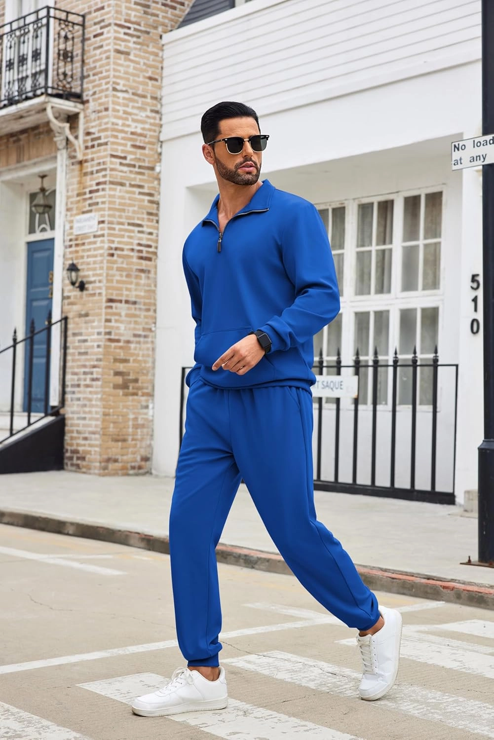 COOFANDY Men's Tracksuit 2 Piece Quarter Zip Sweatsuit Sets Casual Athletic Running Jogging Suits