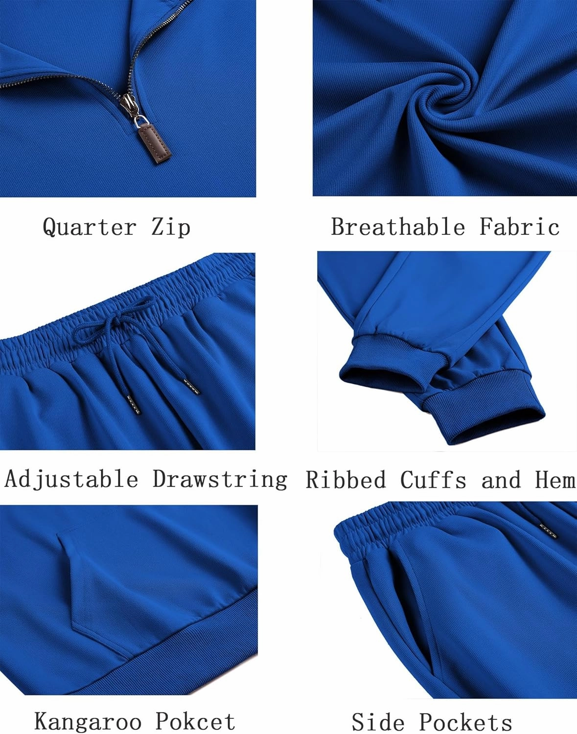 COOFANDY Men's Tracksuit 2 Piece Quarter Zip Sweatsuit Sets Casual Athletic Running Jogging Suits