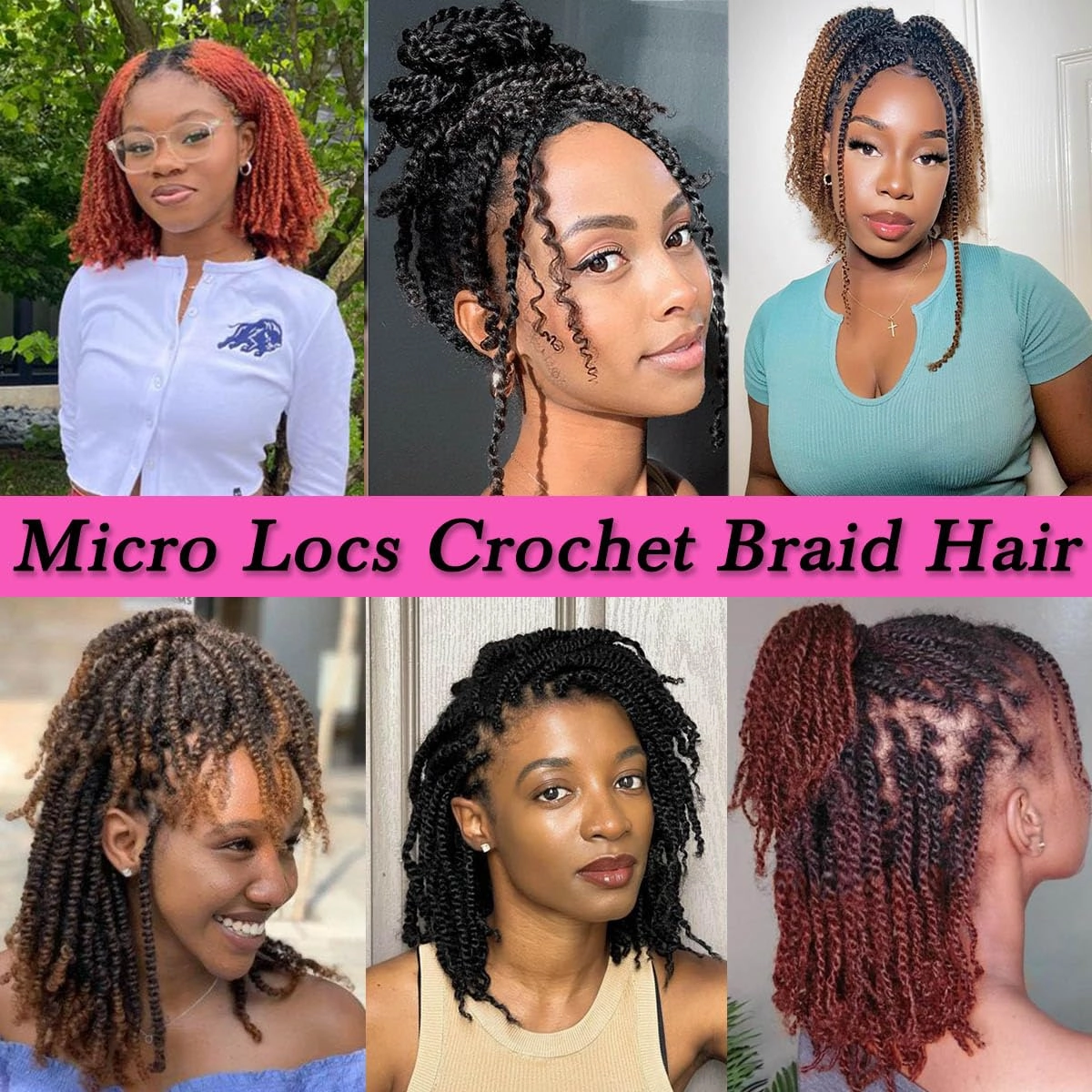 COOKOO 8 Inch Pre-looped Micro Twist Crochet Hair 9 Packs Copper Red Mini Passion Twist Hair Pre-twisted Mini Havana Twist Crochet Hair With Curly Ends Synthetic Crochet Hair Extensions(350#)