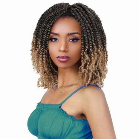 COOKOO 8 Inch Pre-looped Micro Twist Crochet Hair 9 Packs Ombre Blonde Pre-Twisted Mini Passion Twist Hair with Ends Small Curly Twist Crochet Braids Extensions for Black Women(1B/27#)