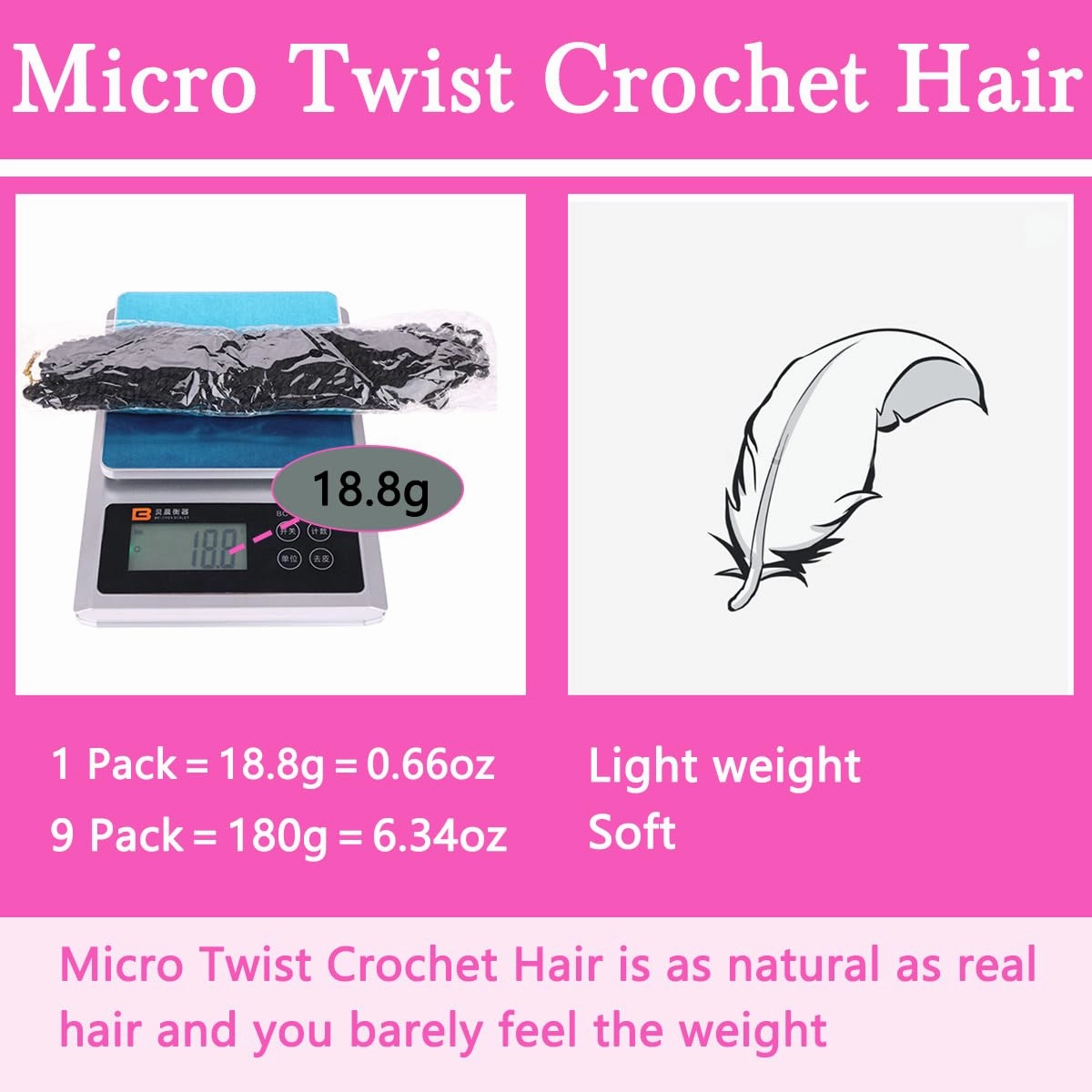COOKOO 9 Packs Pre-twisted Micro Twist Crochet Hair 6 Inch Natural Black Pre-looped Mini Passion Twist Crochet Hair Mini Senegalese Twists Hair Synthetic Hair Extensions for Women(1B#)