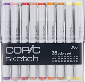 Copic Sketch, Alcohol-Based Markers, 36pc Set, Basic (New ver.)