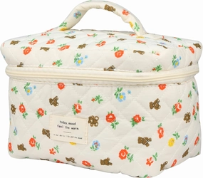 Cosmetic Bags for Women, Cute Floral Makeup Bag, Organizer Storage Make Up Bag, Travel Toiletry Bags, Handbags Purses (Bear/Big)
