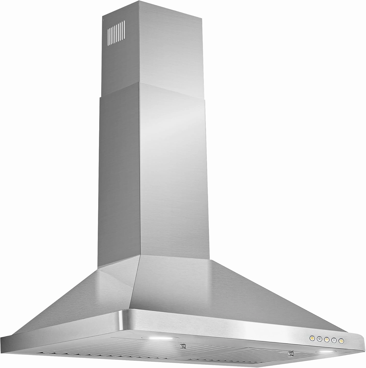COSMO COS-63175 30 in. Vista Collection 380 CFM Ducted Wall Mount Range Hood, Button Controls, LED Lights, Stainless Steel