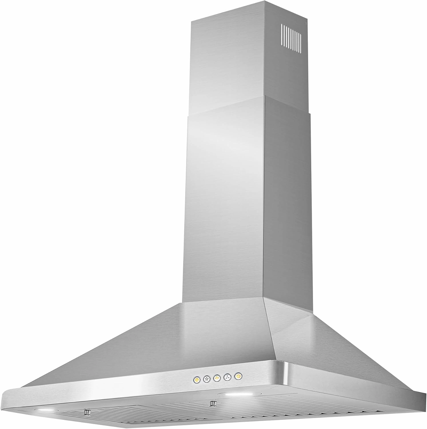 COSMO COS-63175 30 in. Vista Collection 380 CFM Ducted Wall Mount Range Hood, Button Controls, LED Lights, Stainless Steel