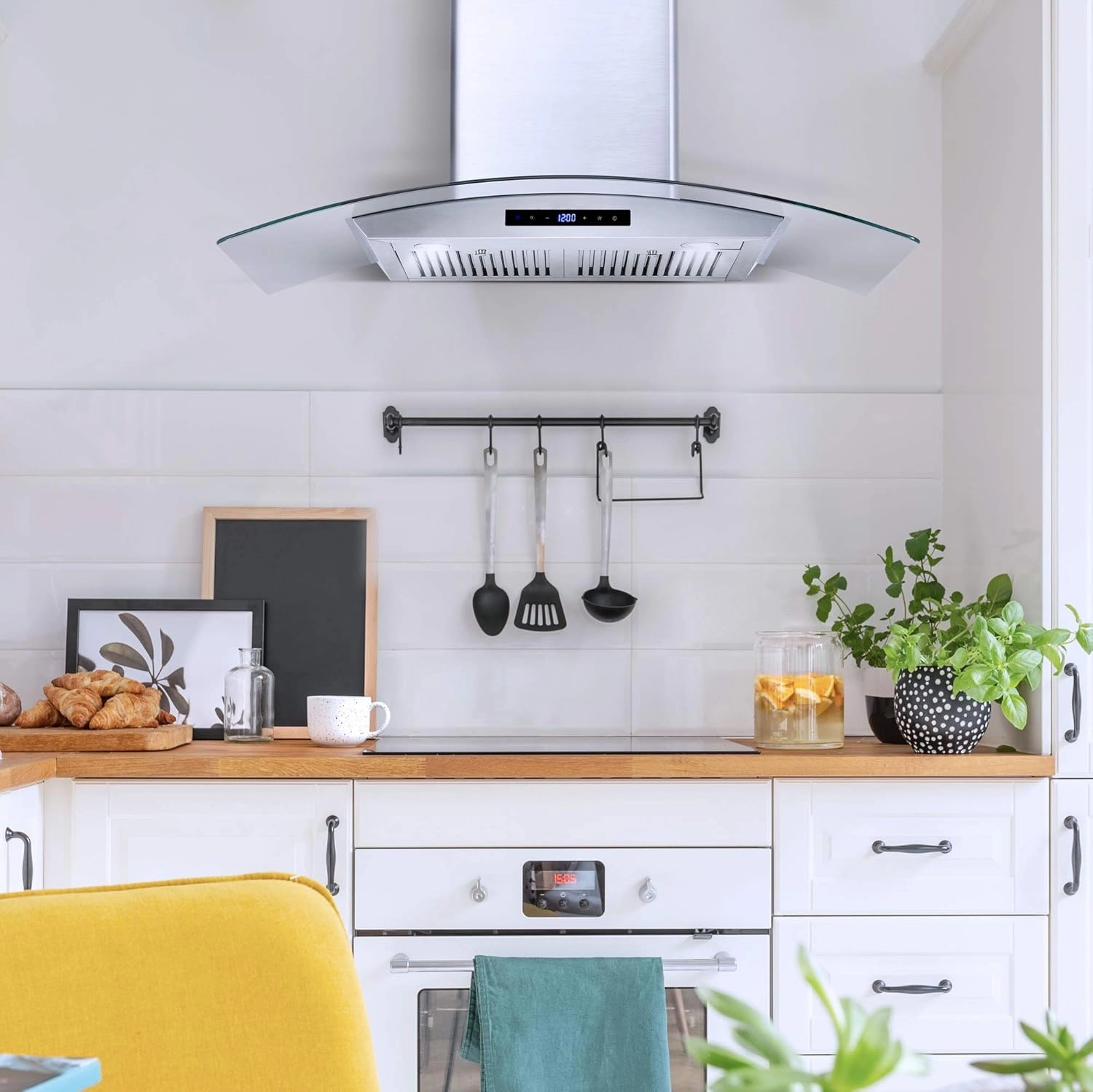 COSMO COS-668AS900 36 in. Vista Collection 380 CFM Ducted Wall Mount Range Hood, Touch Controls, LED Lights, Stainless Steel