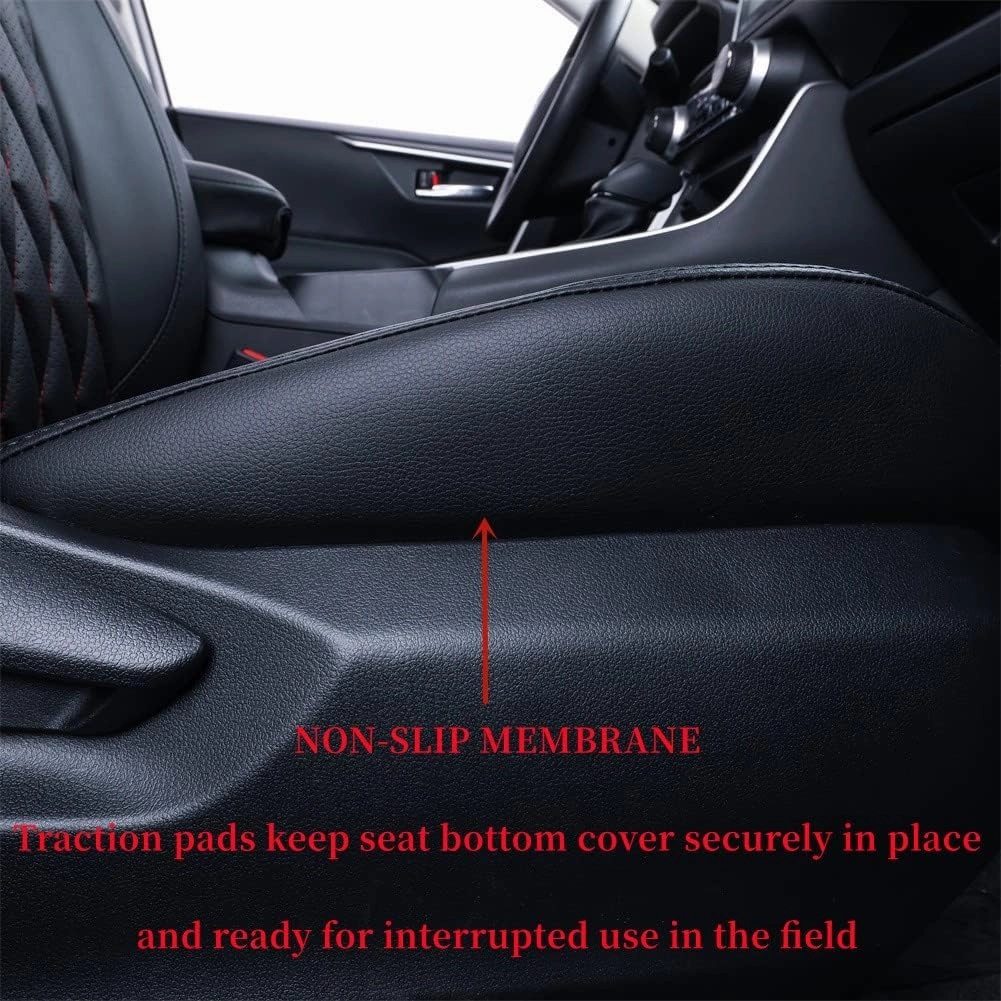 coverdream Corolla Cross Waterproof Leather Seat Covers Custom Fit for 2022-2025 Toyota Corolla Cross L,LE,XLE (Non-Hybrid),Full Coverage,Airbag Compatible Car Seat Protector(Full Set,Red/Black)