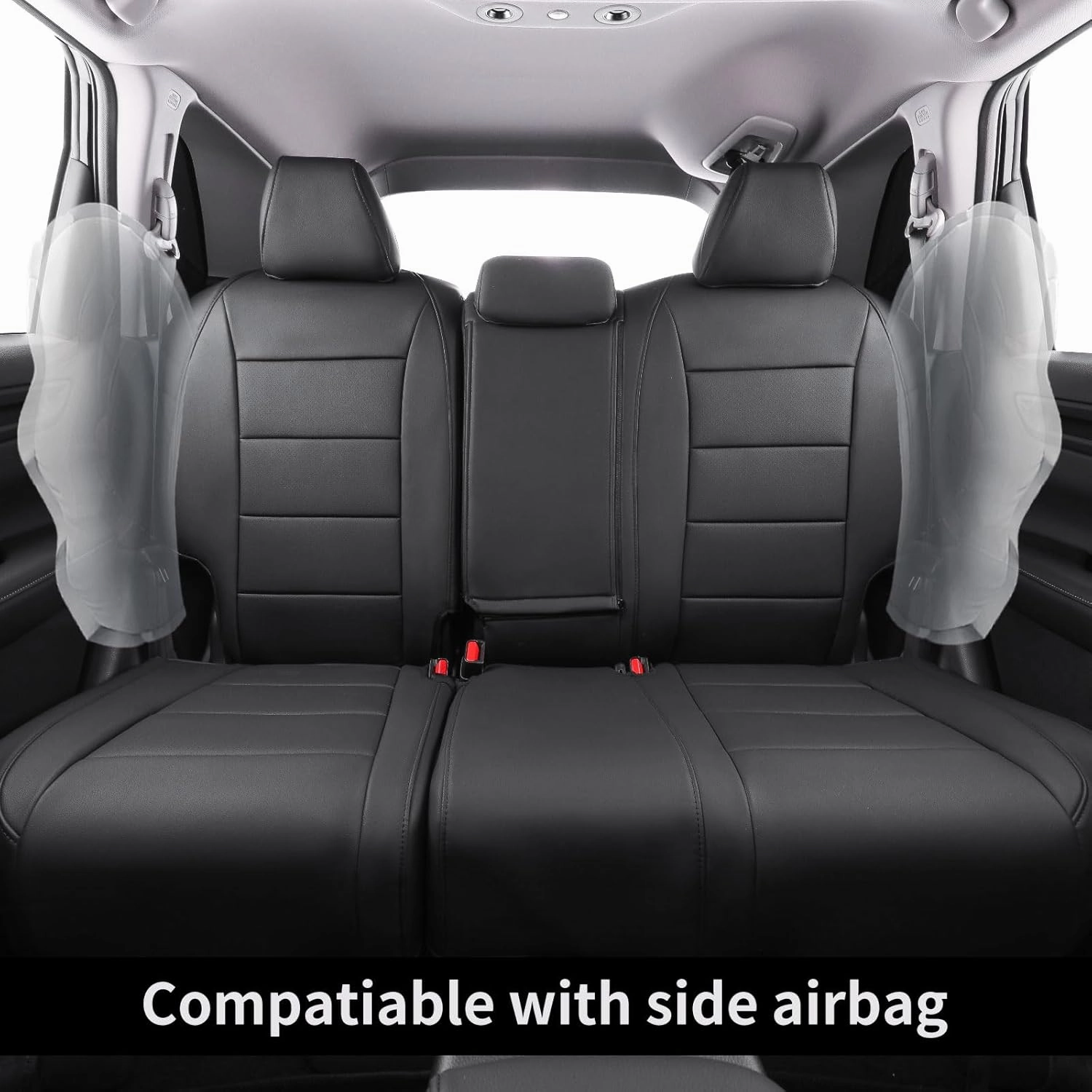coverdream CRV Leather Seat Covers Custom Fit for 2023 2024 2025 Honda CR-V LX,EX,EX-L,Sport Series,Hybrid,Trailsport,Full Coverage,Airbag Compatible Car Seat Protector (Full Set,Black)