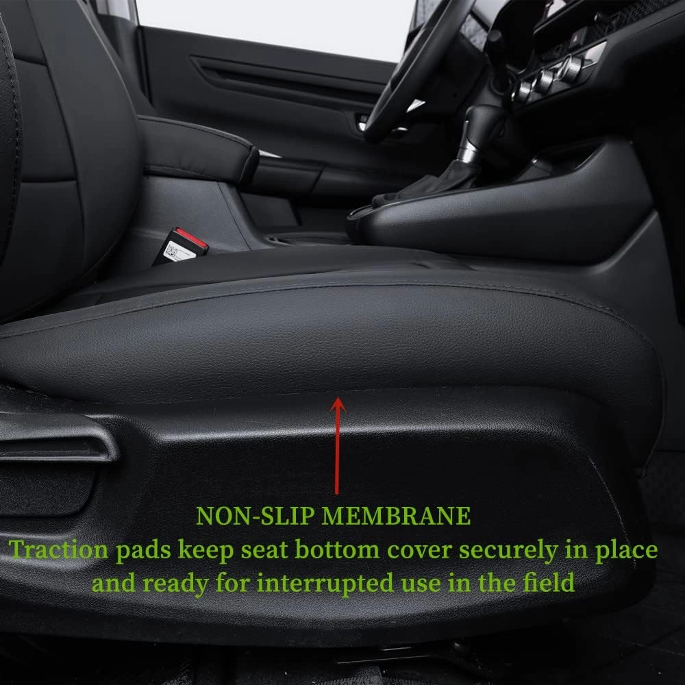 coverdream CRV Leather Seat Covers Custom Fit for 2023 2024 2025 Honda CR-V LX,EX,EX-L,Sport Series,Hybrid,Trailsport,Full Coverage,Airbag Compatible Car Seat Protector (Full Set,Black)