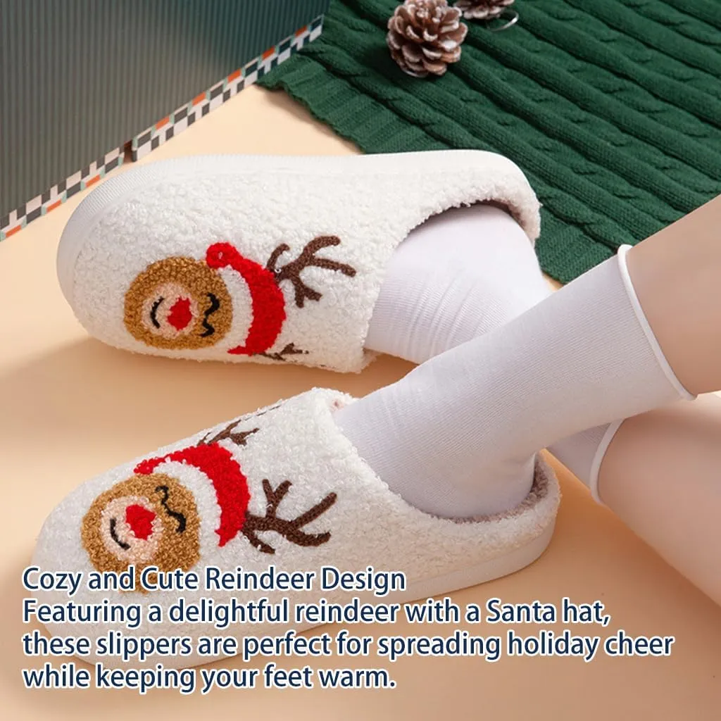 Cozy Furry Slippers for Women & Men, Bear Paw, Cat, Halloween, Christmas Designs, Warm Indoor Non-Slip Winter House Shoes