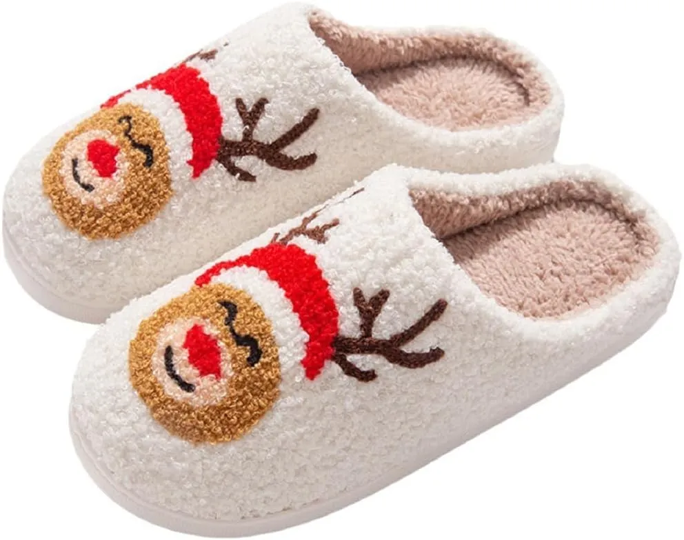 Cozy Furry Slippers for Women & Men, Bear Paw, Cat, Halloween, Christmas Designs, Warm Indoor Non-Slip Winter House Shoes
