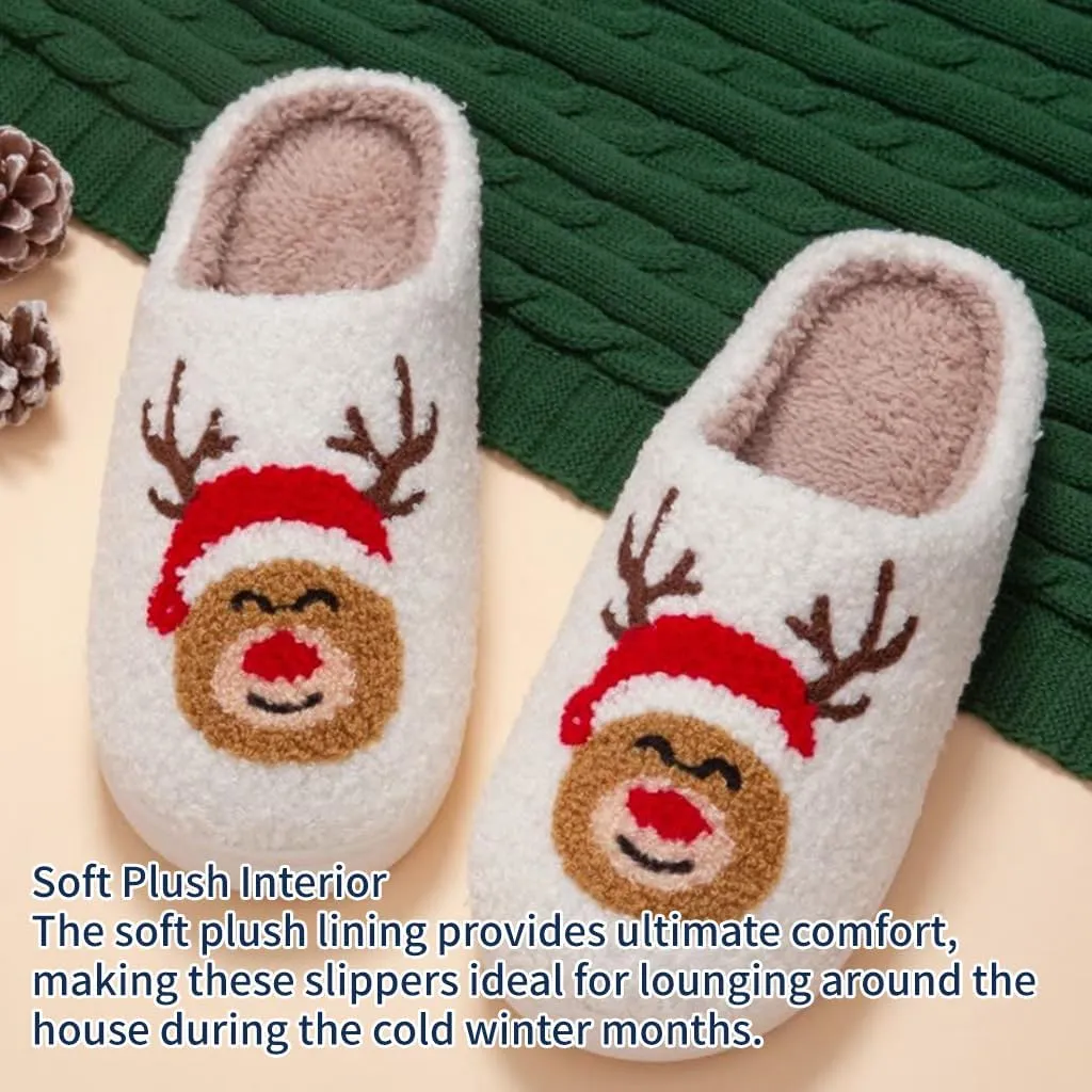 Cozy Furry Slippers for Women & Men, Bear Paw, Cat, Halloween, Christmas Designs, Warm Indoor Non-Slip Winter House Shoes
