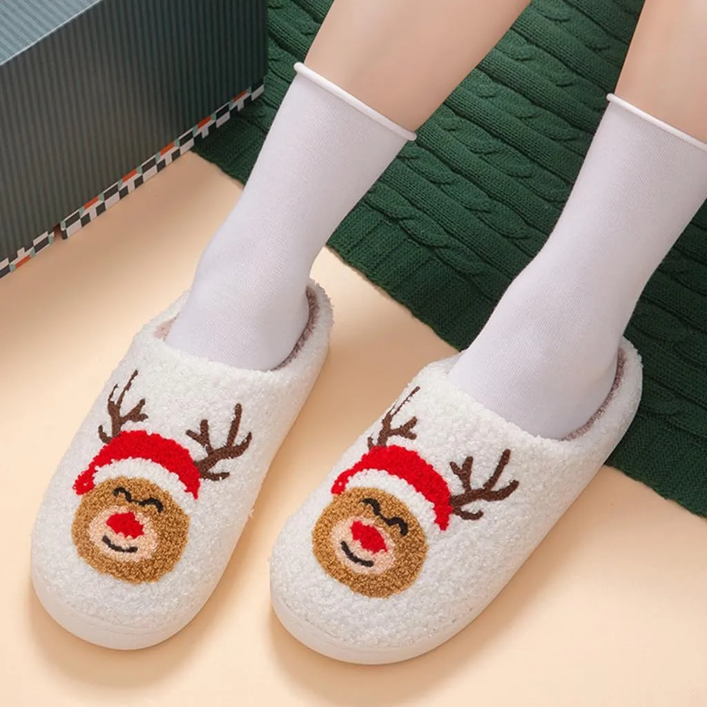 Cozy Furry Slippers for Women & Men, Bear Paw, Cat, Halloween, Christmas Designs, Warm Indoor Non-Slip Winter House Shoes