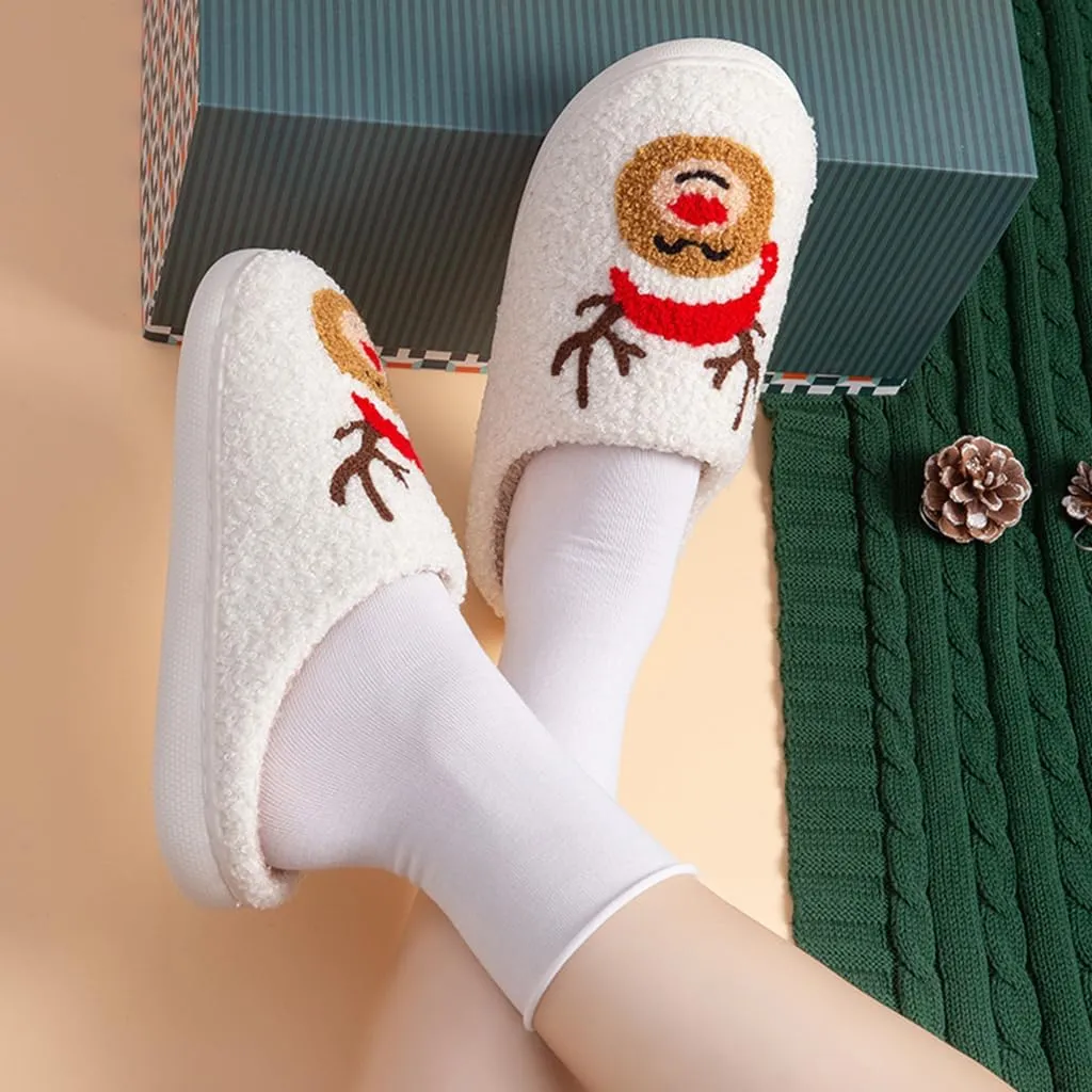 Cozy Furry Slippers for Women & Men, Bear Paw, Cat, Halloween, Christmas Designs, Warm Indoor Non-Slip Winter House Shoes