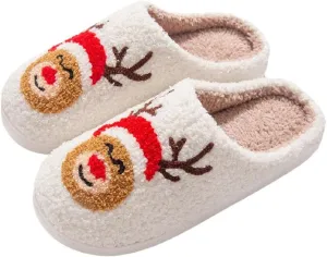 Cozy Furry Slippers for Women & Men, Bear Paw, Cat, Halloween, Christmas Designs, Warm Indoor Non-Slip Winter House Shoes