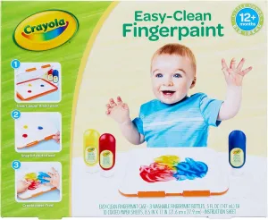 Crayola Mess Free Finger Painting Station, Washable Finger Paint for Toddlers, Arts & Crafts Set, Sensory Activity, Art Travel Toy, Gift for Toddlers, 1 