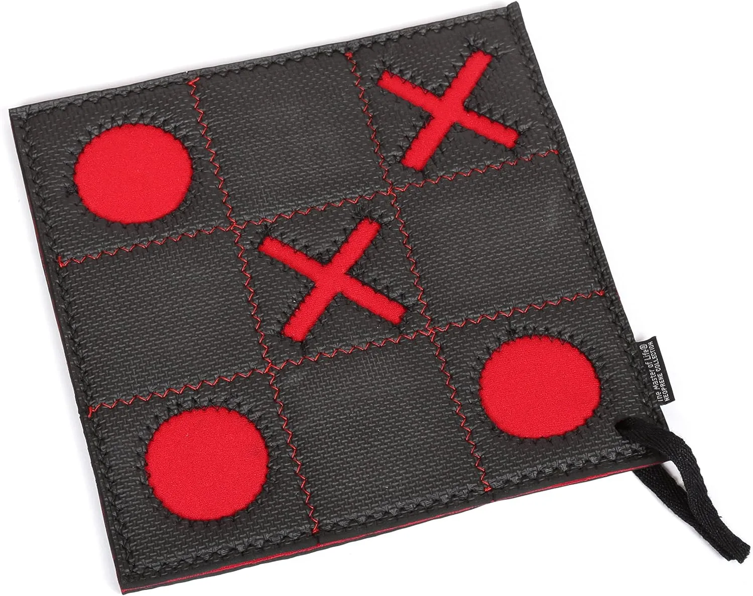 Creative Home Black Neoprene Heat Resist Square Trivet Hot Pot Holder Jar Opener Gripper Pad Kitchen Accessories for Cooking Baking Pot Holding, Tic Tac Toe Print, 8.6" x 8.6" x 0.2" H