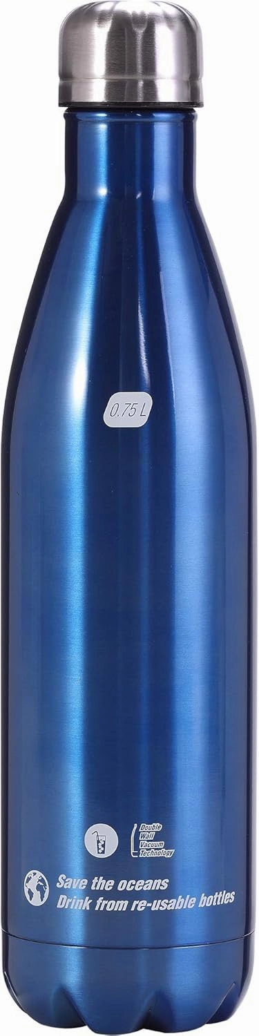 Cressi H2O Double Wall Drinking Flask | Stainless Steel, Vacuum Technology for Long-Lasting Temperature Preservation