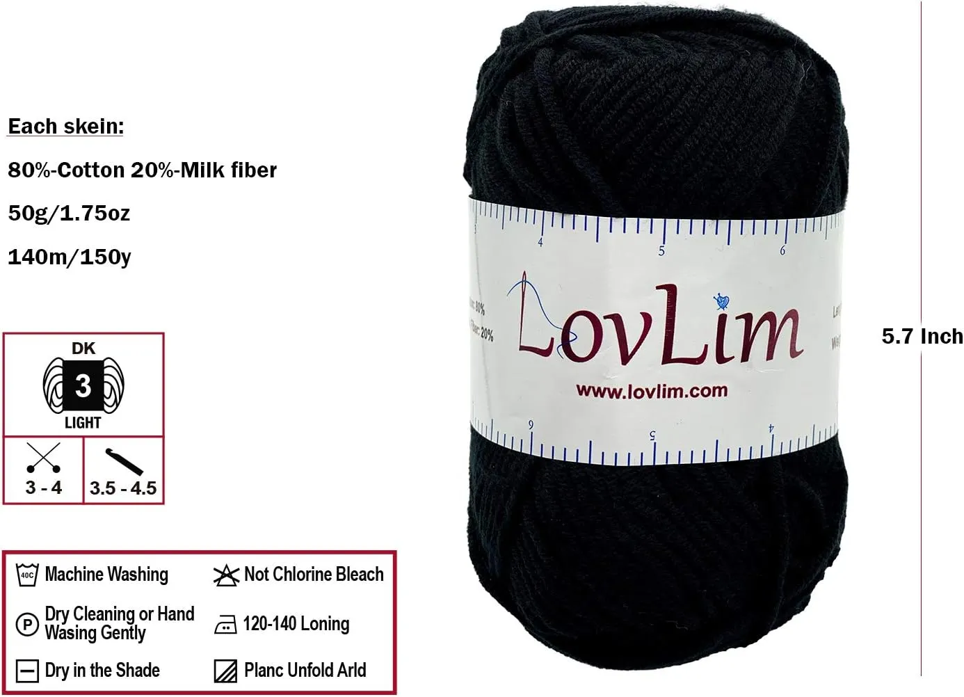 Crochet Yarn, 10x50g Soft Cotton Yarn Skeins, 1200  Yards, for Crochet and Knitting, Free Crochet/Amigurumi Patterns, Craft DK Yarn Perfect Starter Kit (Rainbow)