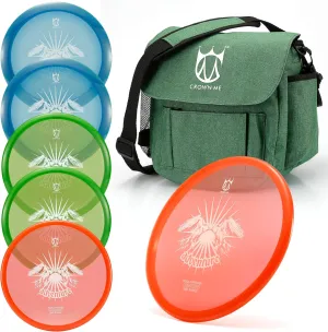 CROWN ME PDGA Aprroved Disc Golf Pro Set with Bag and 6 Discs