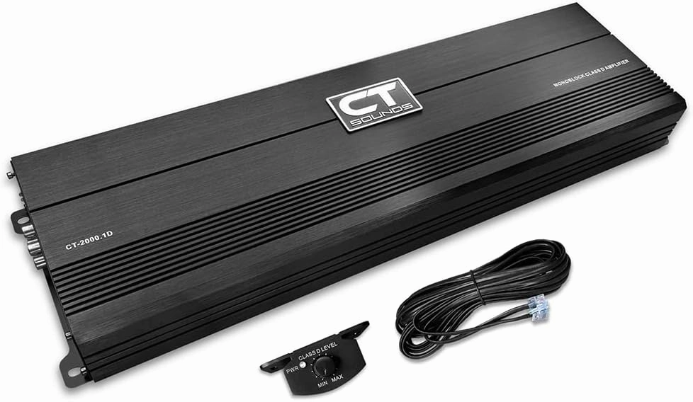 CT Sounds CT-2000.1D Compact Class D Car Audio Monoblock Amplifier, 2000 Watts RMS