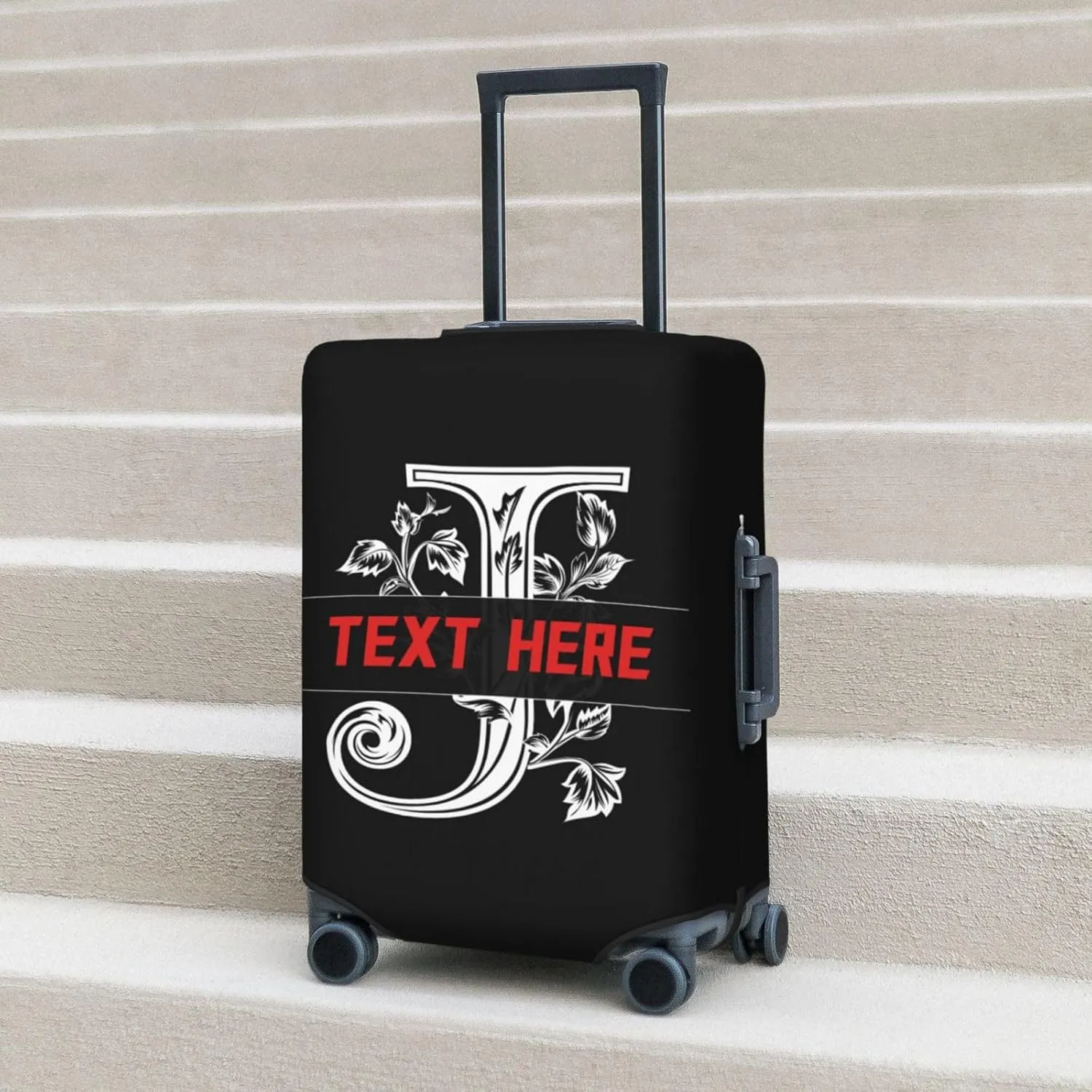 Custom Name Design Travel Luggage Suitcase Cover, Pattern Print with Name Text Washable Suitcase S - Fits 18-21 inch luggage(No Suitcase)