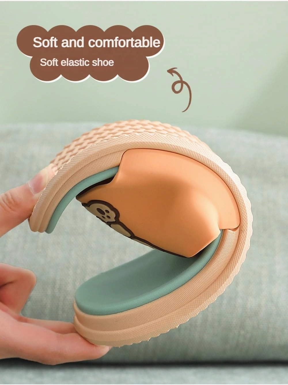 Cute Bear Slippers for Women Summer Feeling Soft Platform Non-Slip Sandals Antislip Indoor Outdoor Slippers Kawaii Gifts for Women Men