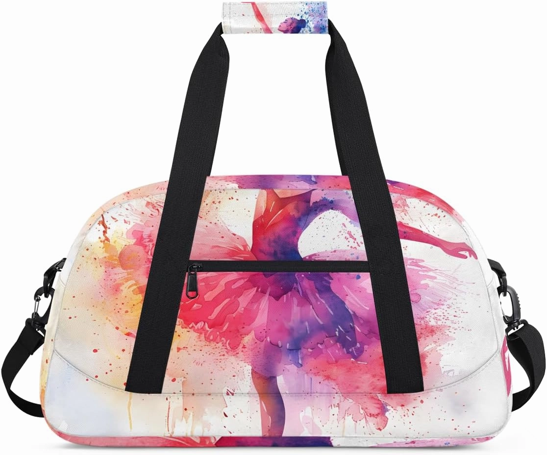 Cute Character Girl Kids Overnighter Duffel Bags for Boys, Carry-On Size Sports Gym Bag with Front Zipper Pocket for School Practice or Overnight Travel Weekender Sleepover Tote Bag